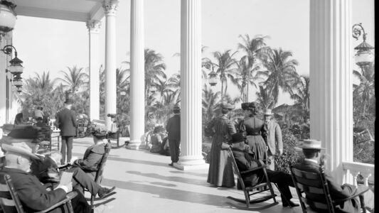 Portico of a Hotel in Palm Beach 1890 Florida Vacation 1890