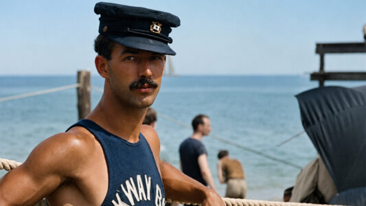 Colorized Life Guard New York 1900s Colorized Life Guard New York 1900s
