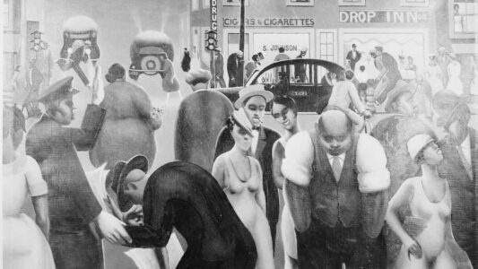 Sketch from Around the Late 1930s A Black and White Sketch of Chicago South Side